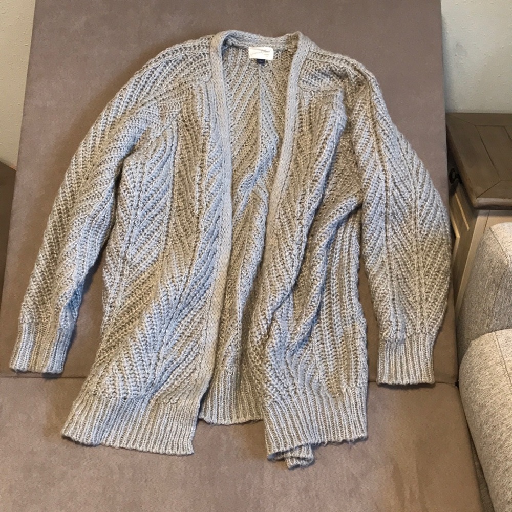Gray Cable Cardigan
